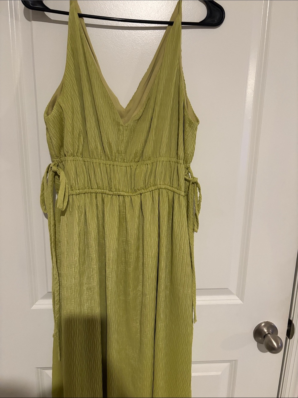 Taylor Olive Green V-Neck Maxi Dress